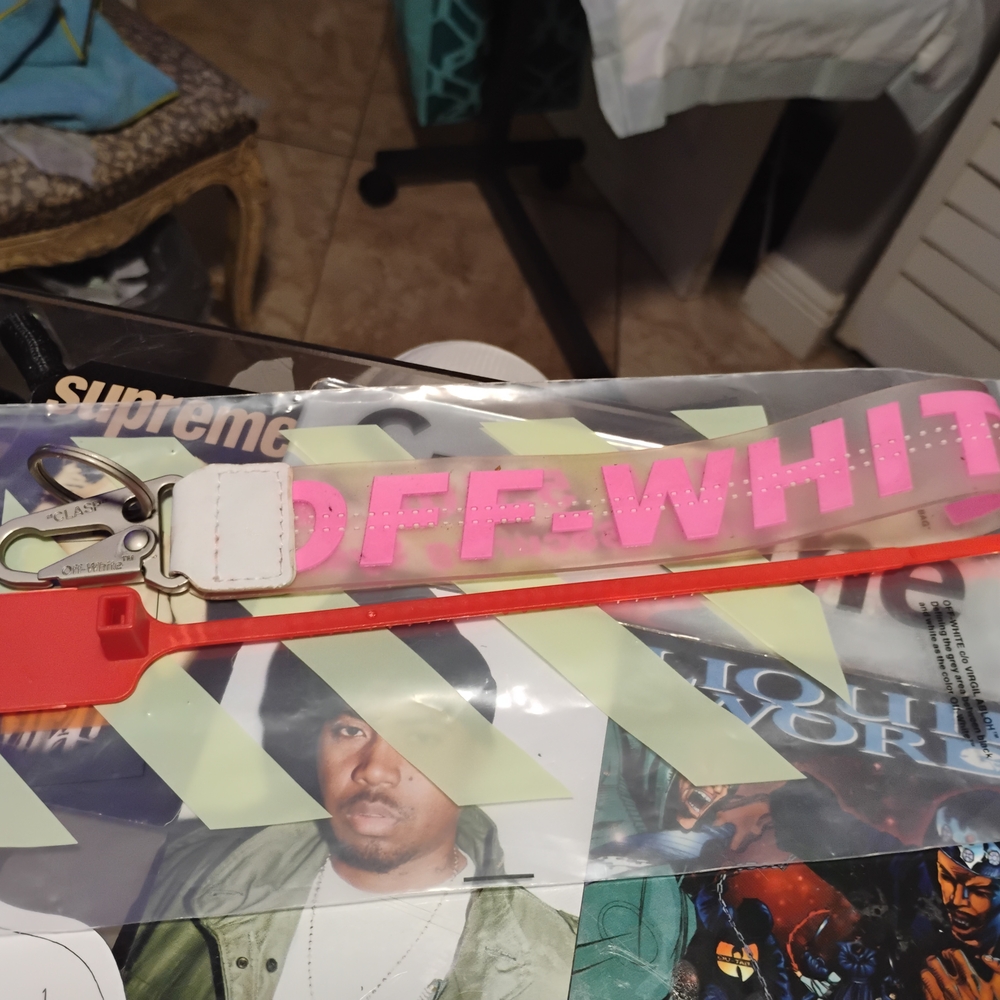 Off-White Pink and Orange Keychain